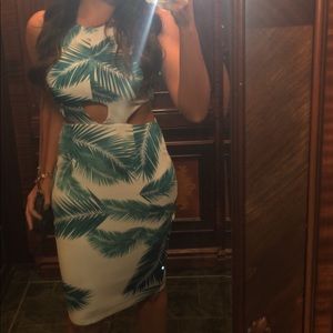 Beautiful.. green with white cut dress.